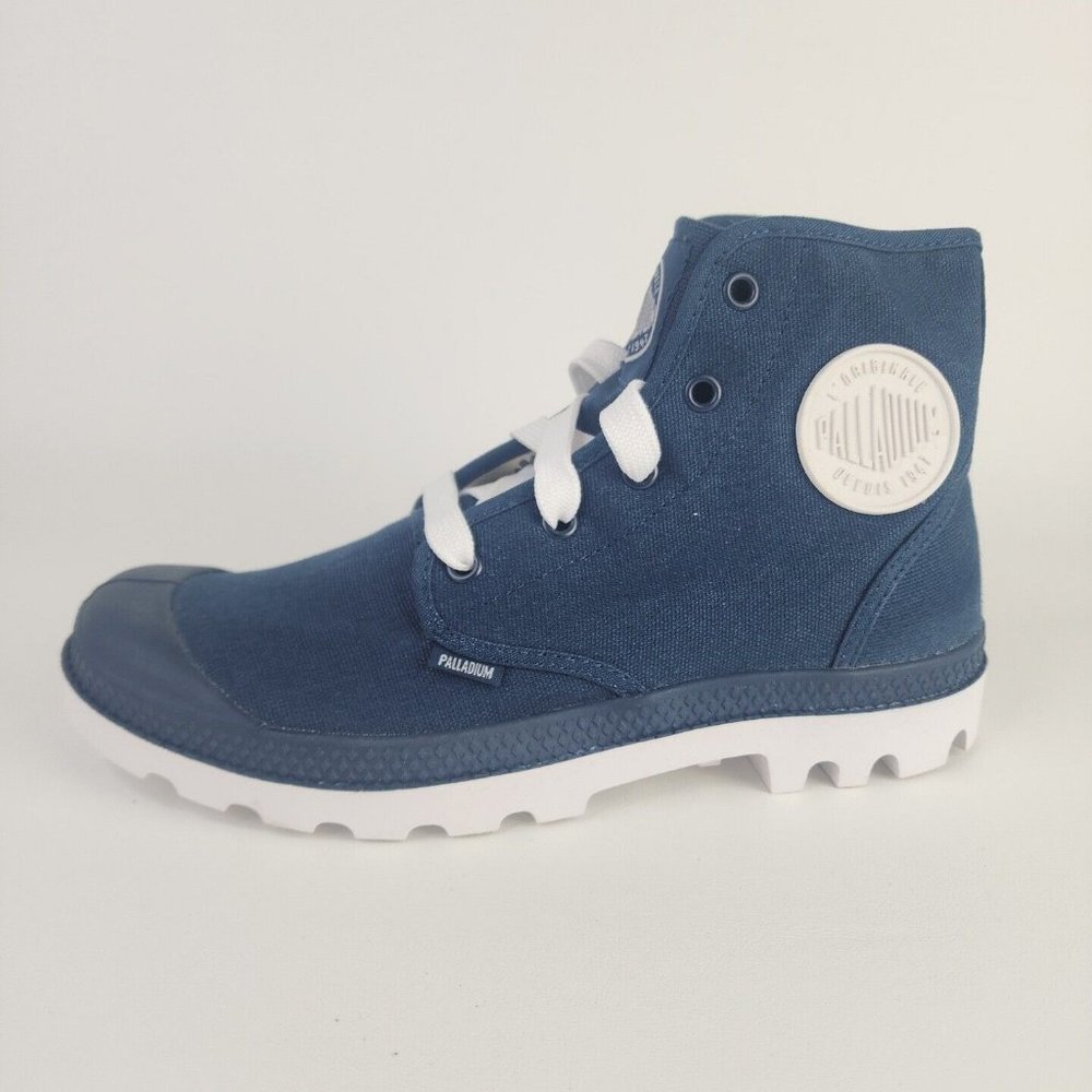 PALLADIUM Blanc Hi Hiking Outdoors Canva Boots Blue Men Boots - Picture 1 of 11